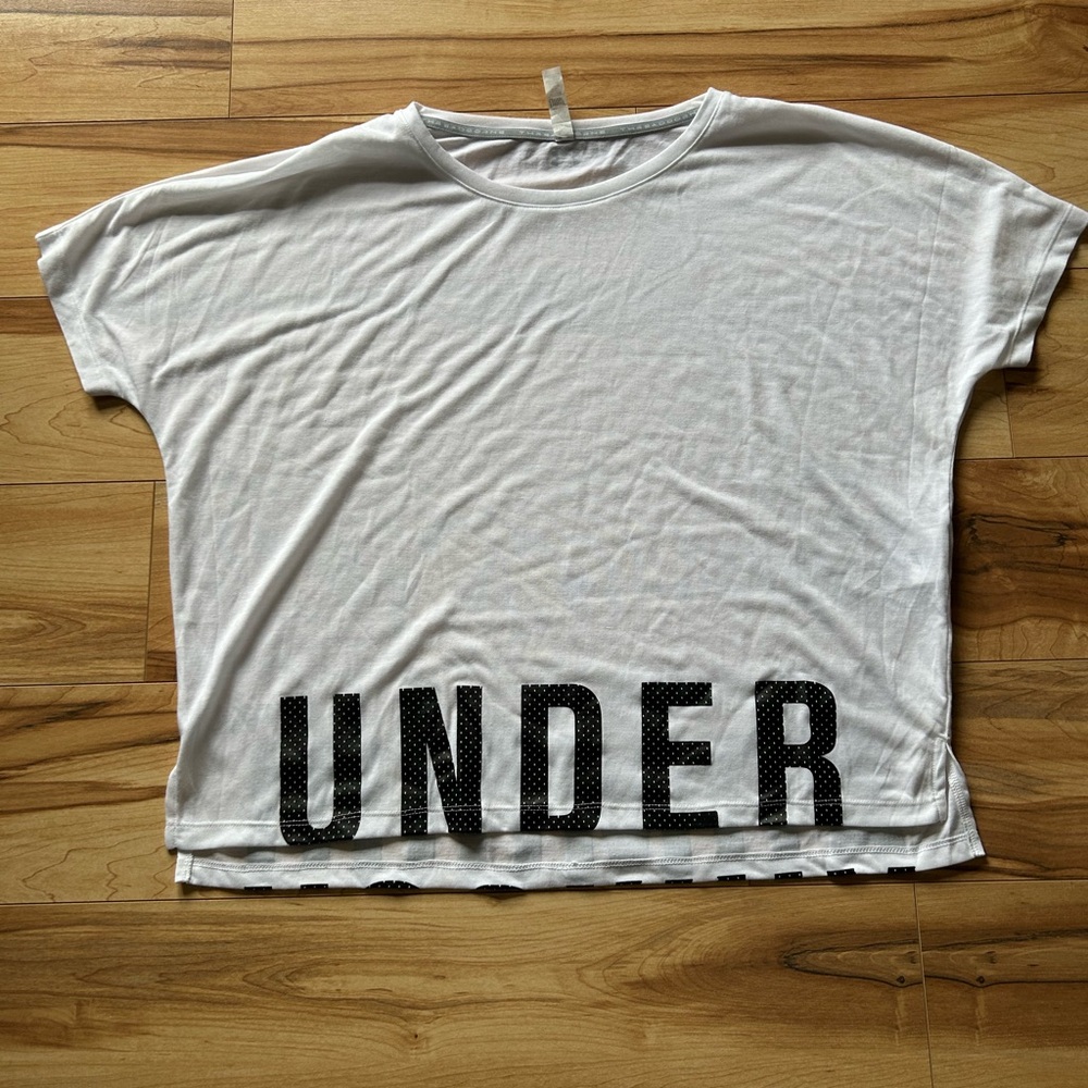 LG White Under Armour Short Sleeve Boxy Tee